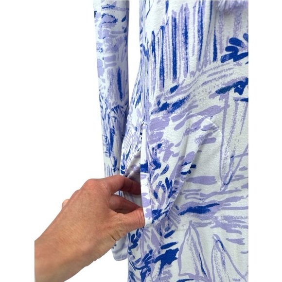 Lilly Pulitzer Rylie Coverup Dress in Lilac Verbena Rock the Dock Print UPF50 XS - Picture 6 of 14